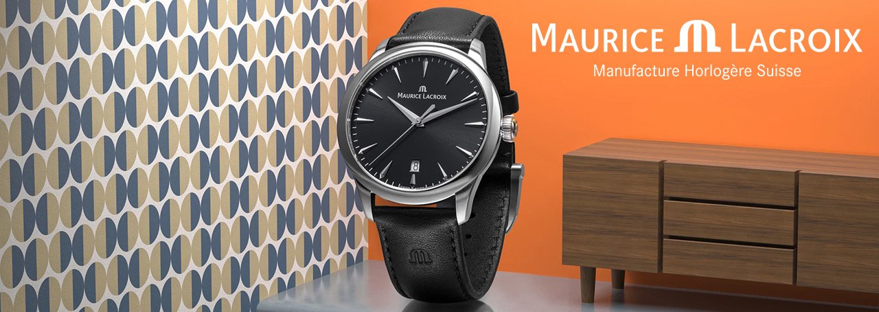 Montre de 1975 dans un salon des années 1970 avec un mur orange et un papier peint coloré
