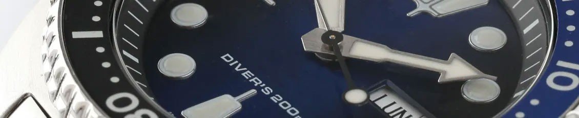 Close up of a 20 ATM watch