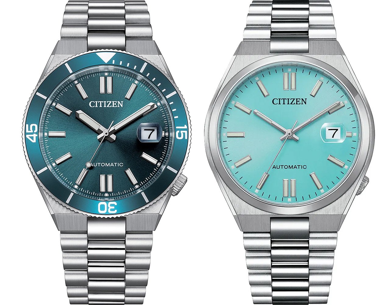 Two 40mm Citizen watches with a blue dial