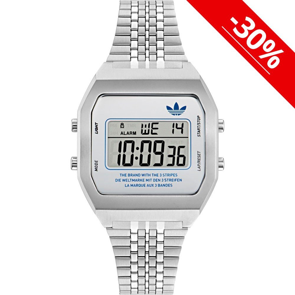 Silver digital Adidas watch