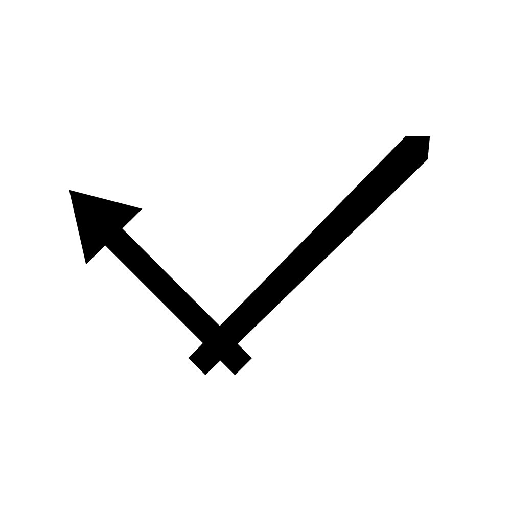 Black and white drawing of arrow hands