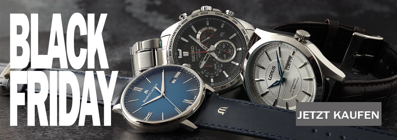 3 Uhren auf einem Hintergrund mit dem Text black friday