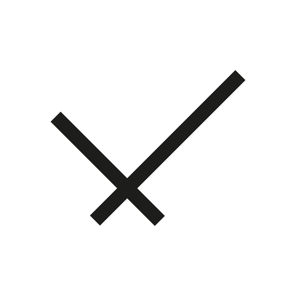 Black and white drawing of baton watch hands