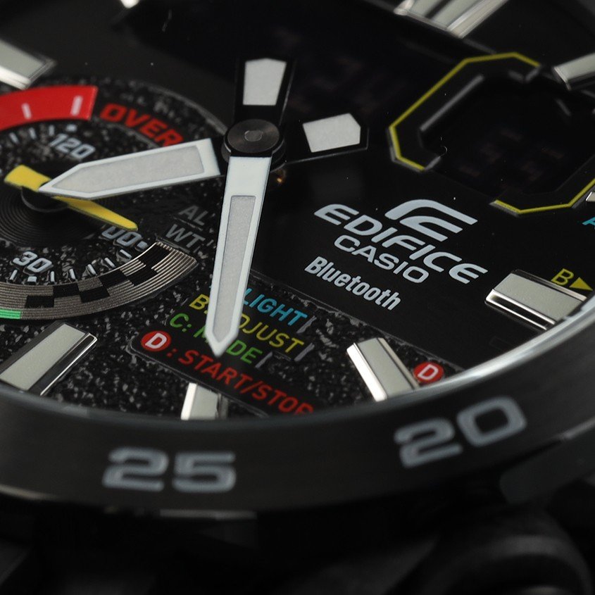close up of casio edifice bluetooth watch