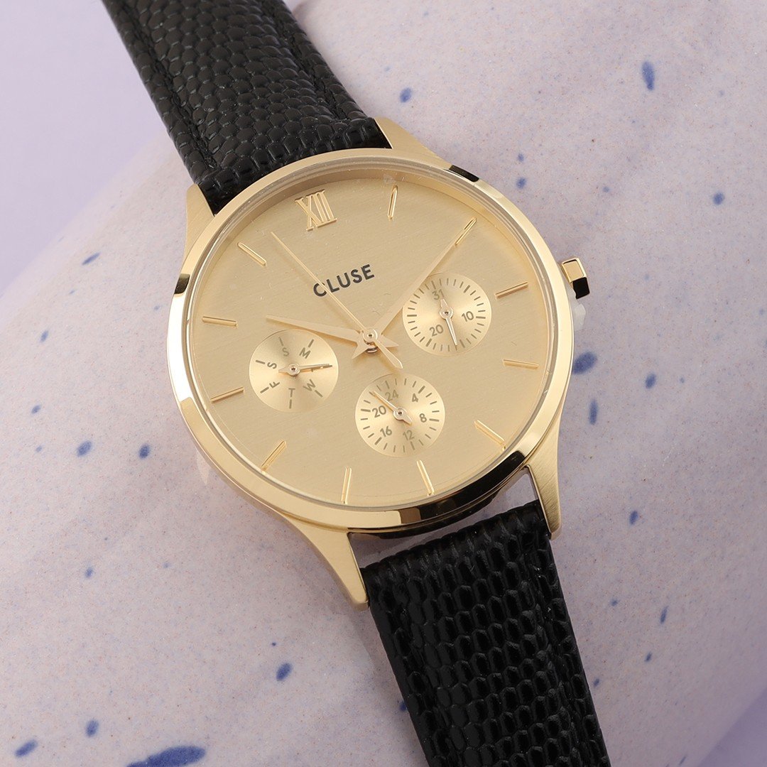 Reloj Cluse con correa de piel negra