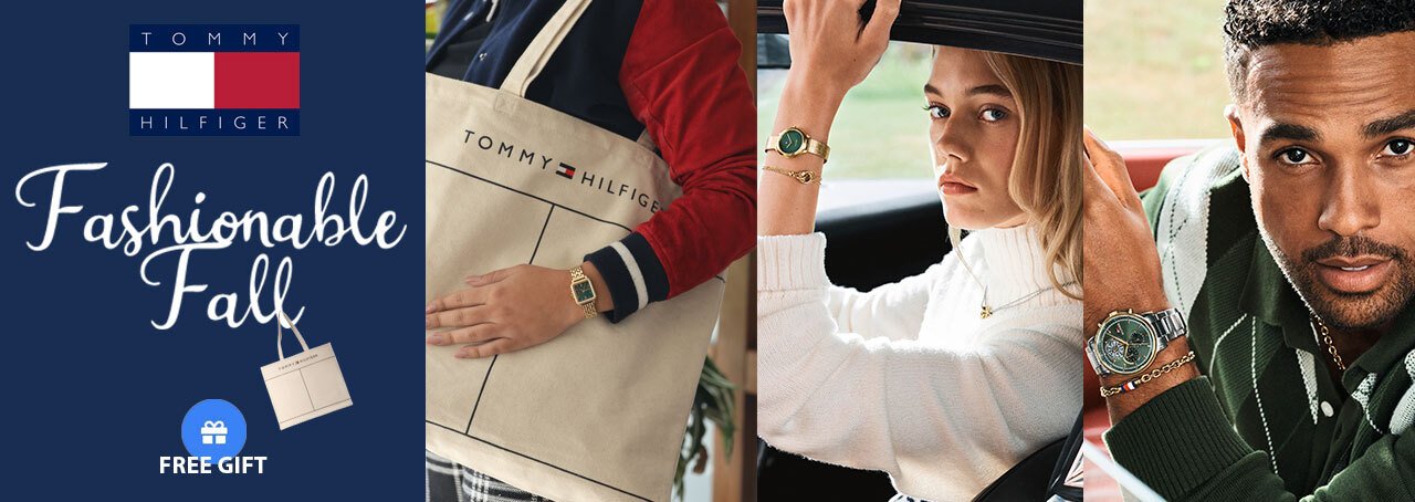 Tommy Hilfiger Modelle und Tragetasche Werbekampagnenbanner