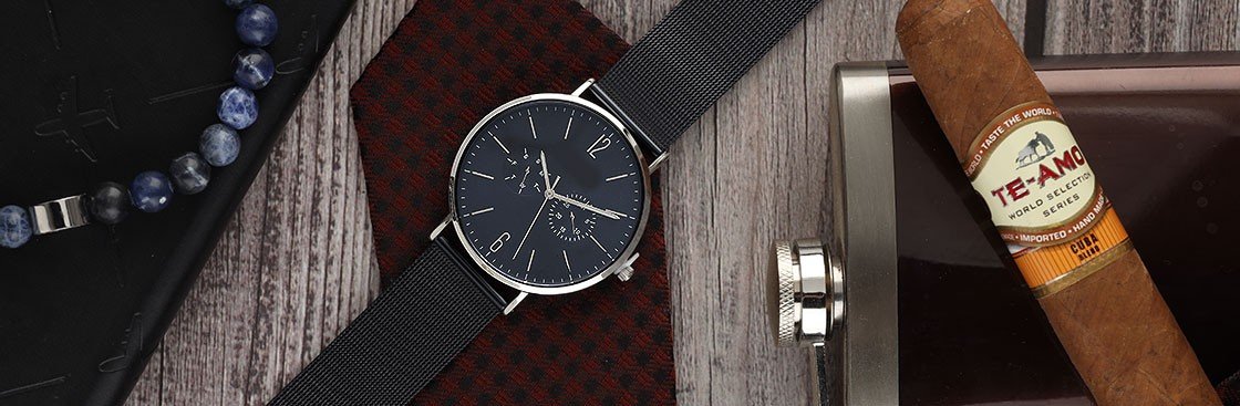 reloj hombre Conjunto de reloj de pulsera con personalidad para hombre,  relojes de cuarzo negro para hombre, correa de cuero, hebilla, pulsera  marrón