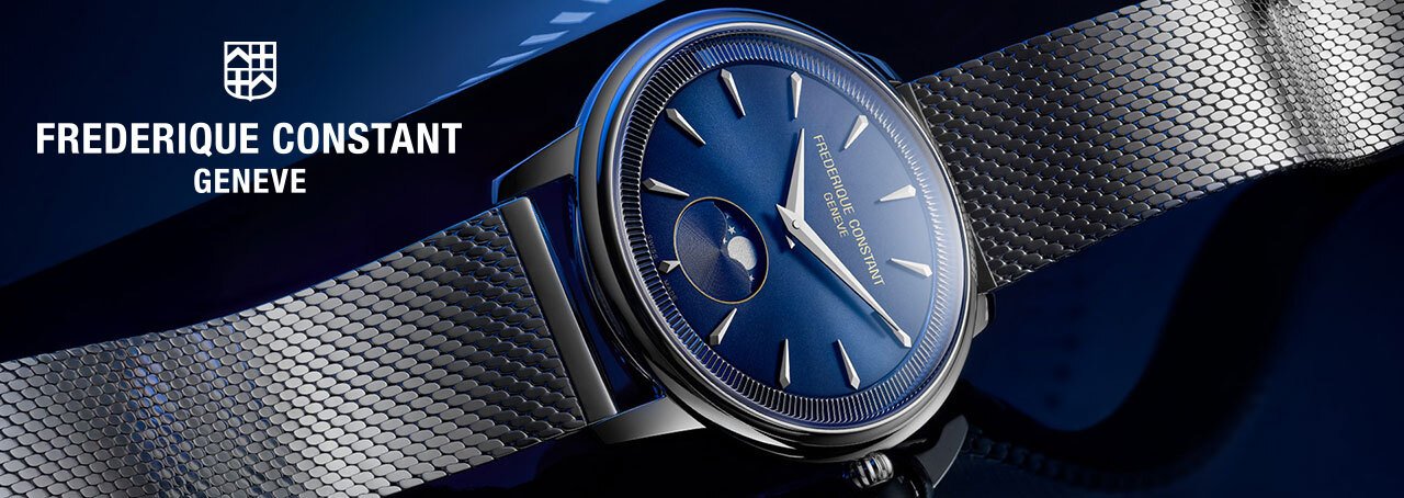 Blue frederique constant moonphase watch