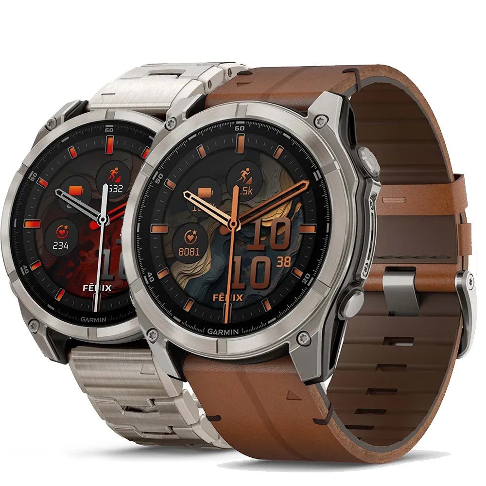 Two Garmin Fenix smartwatches