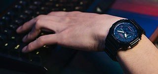 Man's wrist with a G-Shock watch
