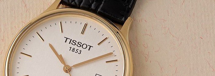 Close up of a genuine gold Tissot watch