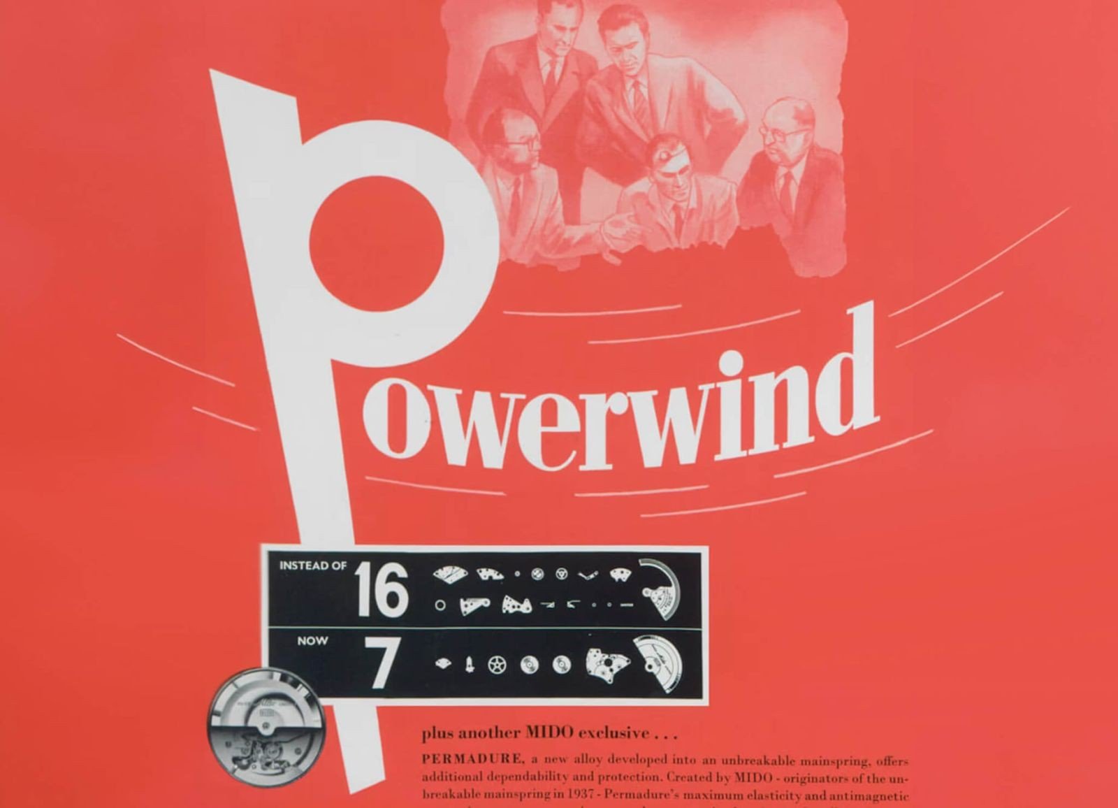 Vintage Mido Powerwind advertisement
