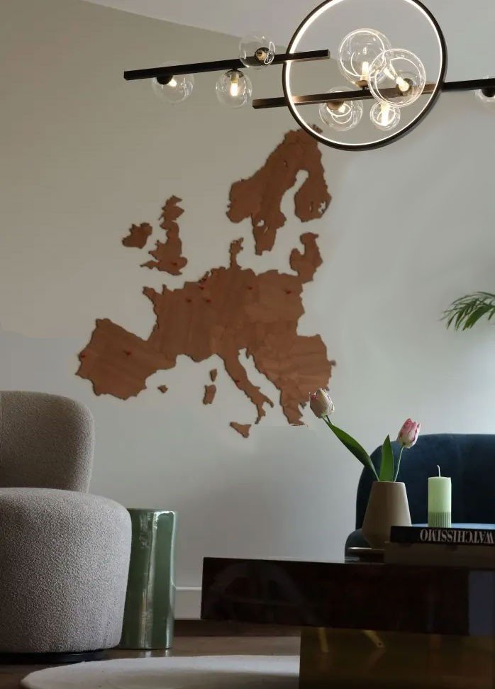 Wall with world map