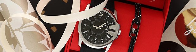 Black Diesel watch in a red box
