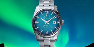 Four brightly colored Orient Stretto watches