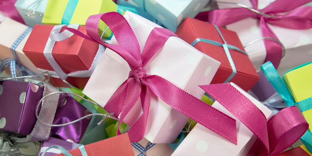 colorful wrapped gifts
