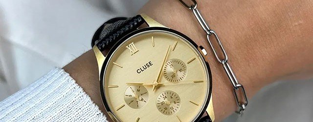 Woman's wrist with a Cluse watch