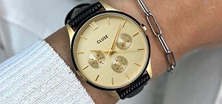 Woman's wrist with a Cluse watch