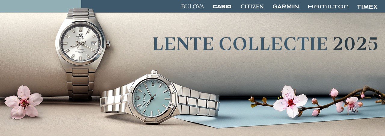 twee horloges met een kersenbloesemtak