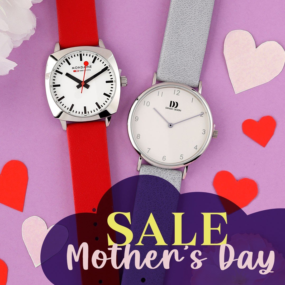 two ladies watches on a pink background with hearts
