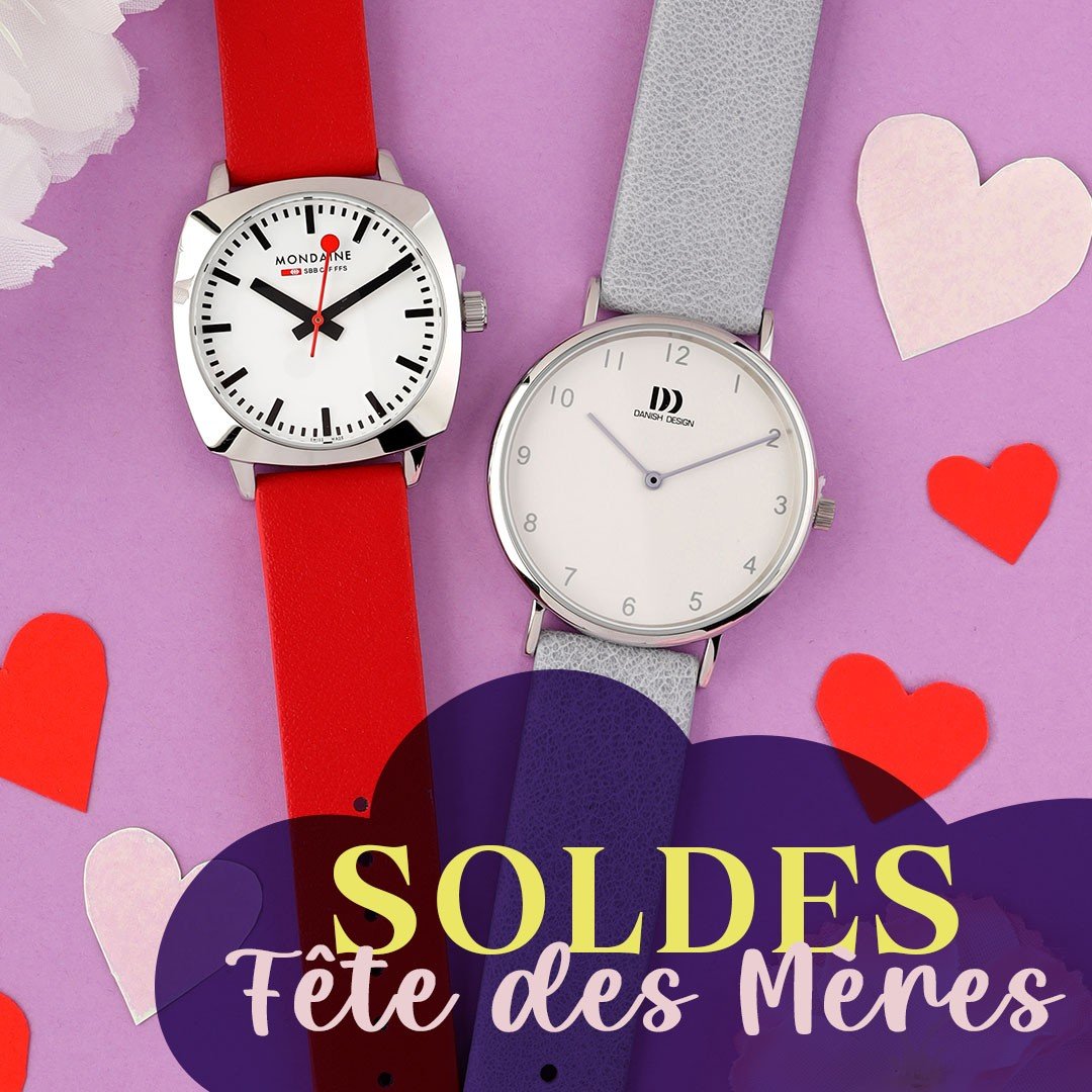 two ladies watches on a pink background with hearts