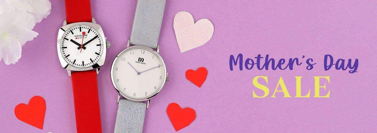 two ladies watches on a pink background with hearts