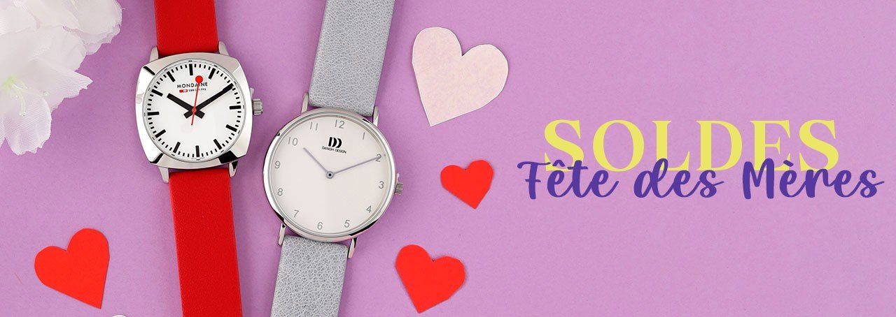 two ladies watches on a pink background with hearts