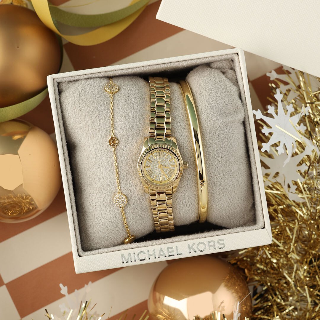 2 set regalo di orologi su sfondo verde e rosso