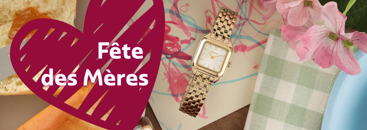 Gold Hugo Boss ladies watch on a child's drawing