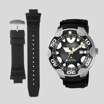 A black watch strap and watch to illustrate what is not a straight mount