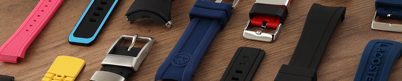 Close up of silicone watch bands