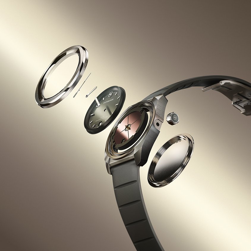 Exploded view of a solar Concept One watch