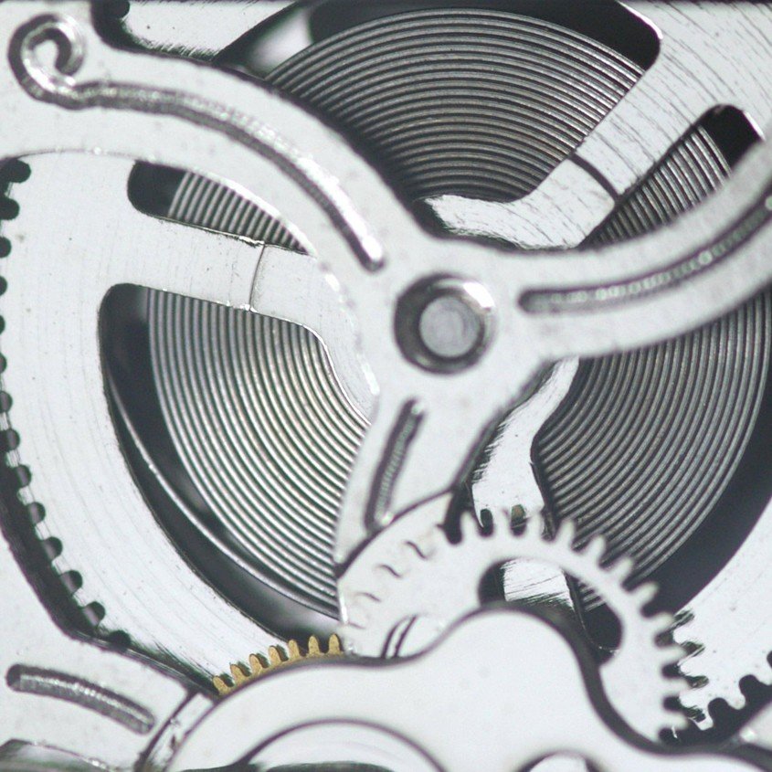 Automatikwerk mit Rotor und Feder