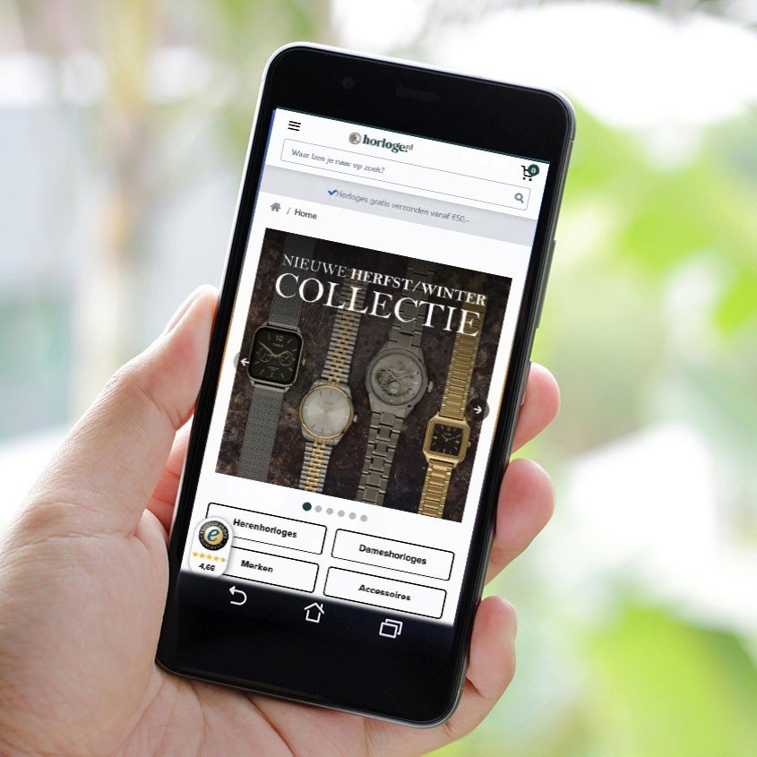 Website op mobiele telefoon