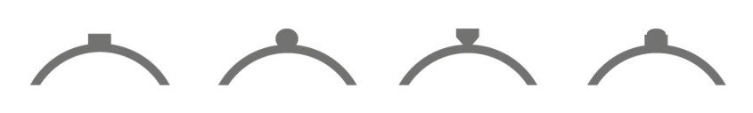 Infographic watch crown shapes