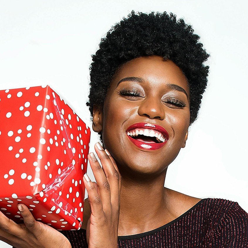 woman with a gift