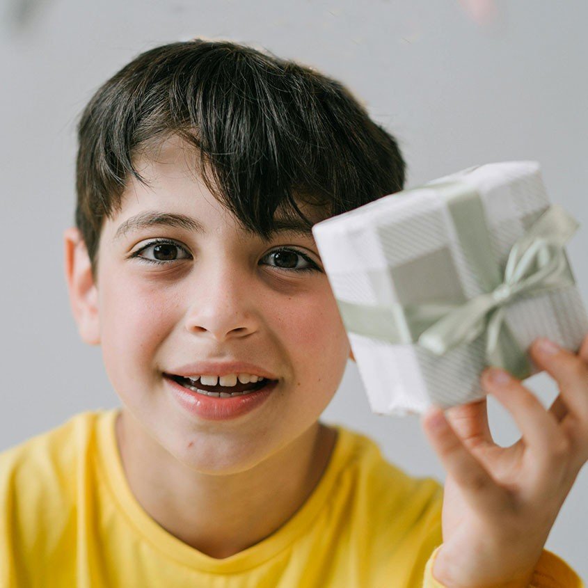 child with a gift