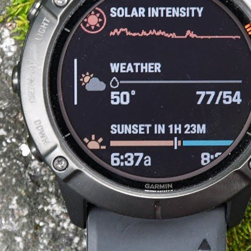 Il sole sorge e tramonta su uno smartwatch