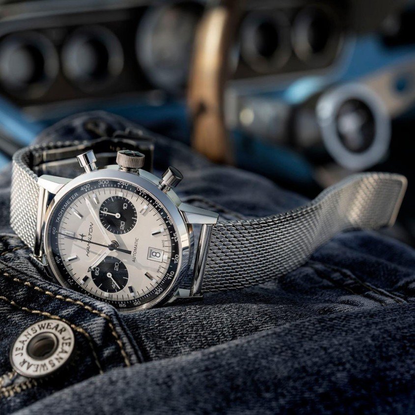 Hamilton Intra-matic met push-pull kroon en drukkers