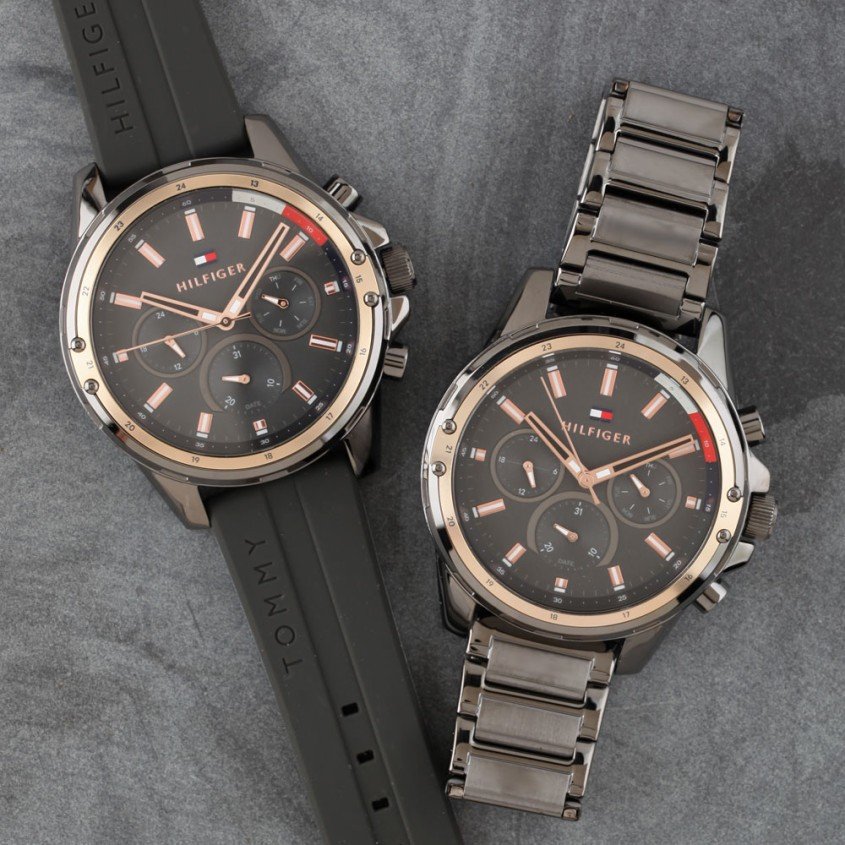 Tommy Hilfiger Uhr mit grauem oder schwarzem Armband