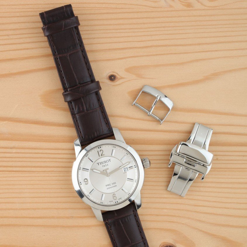 Tissot-Uhrenarmband mit Dornschließe und Faltschließe
