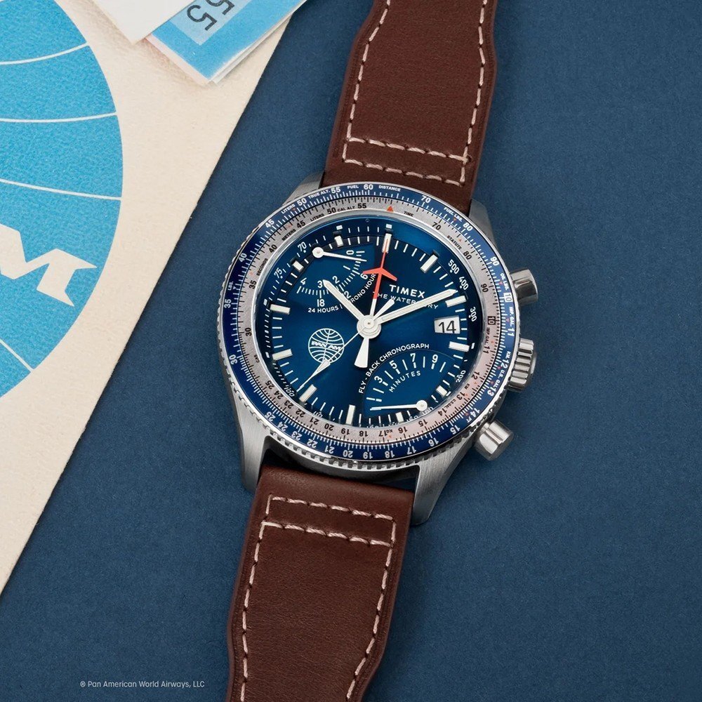 Blue Timex Pan Am watch