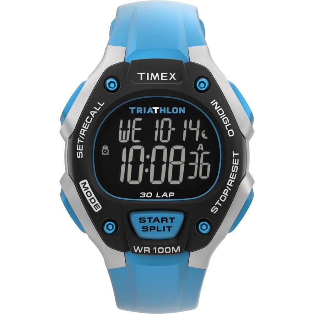 Blue Timex sports watch