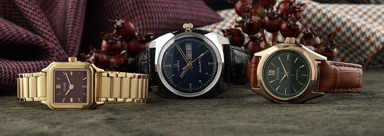 3 relojes de moda con bayas otoñales