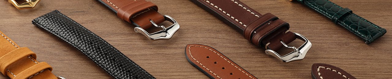 close up of leather watch bands