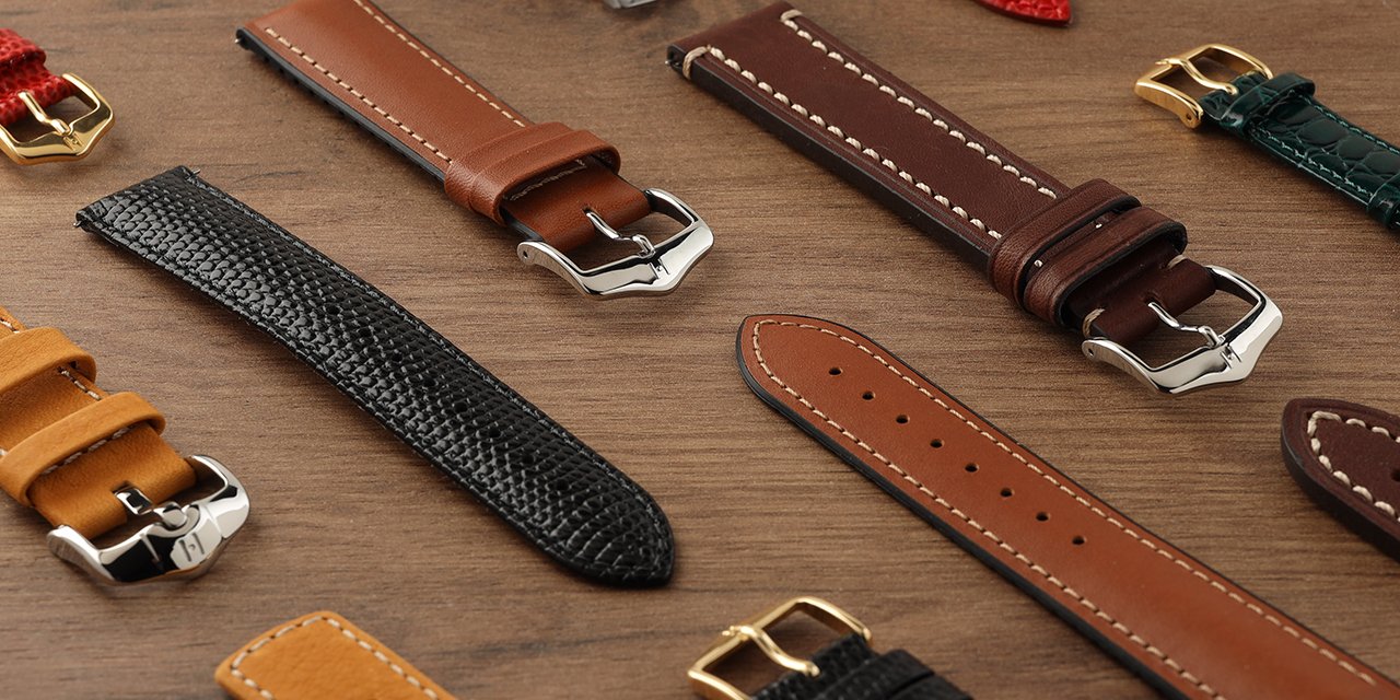 close up of leather watch bands