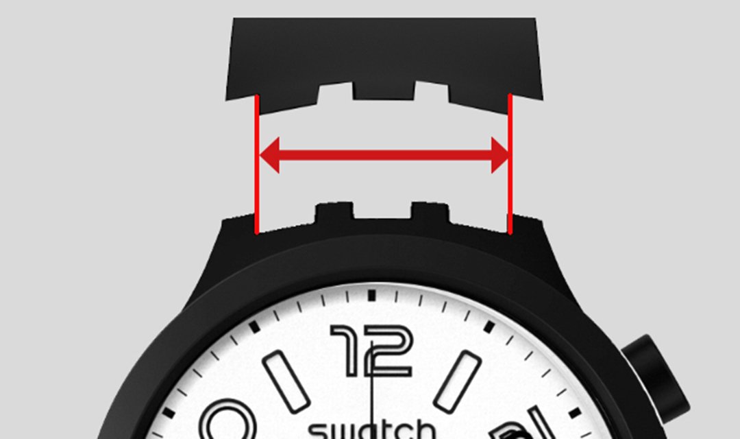Illustration d'un système de fixation de bracelet Swatch